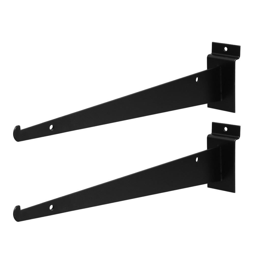 2 Pcs Board Wall Shelf Bracket Slat Brackets Iron Heavy Duty