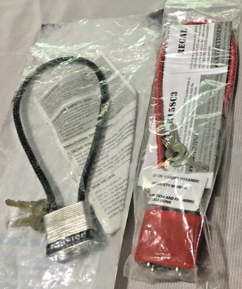 Cable Locks for Long Guns Master lock & Regal lock 2 keys each