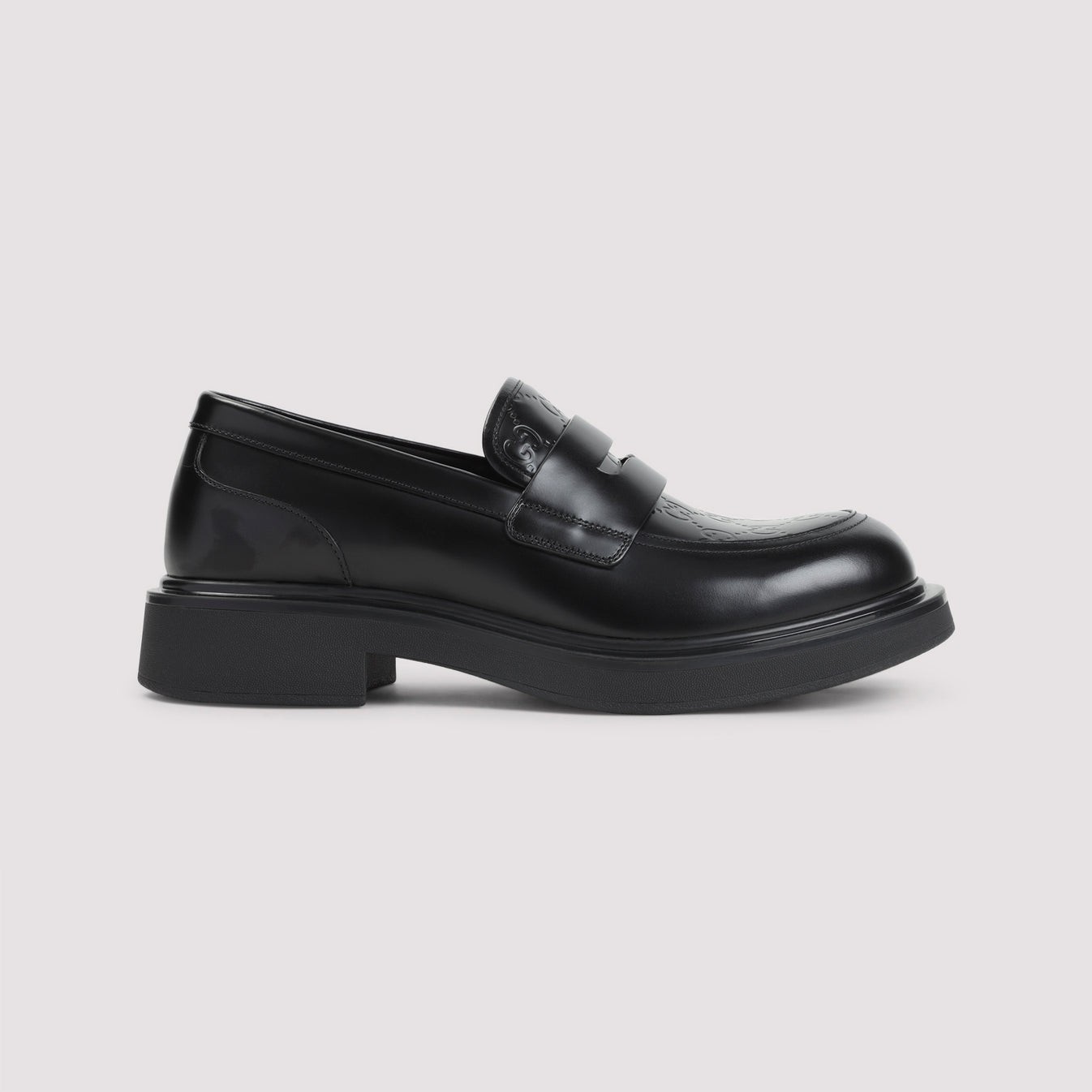 GUCCI Enki Men's Black Leather Loafers New & Authentic
