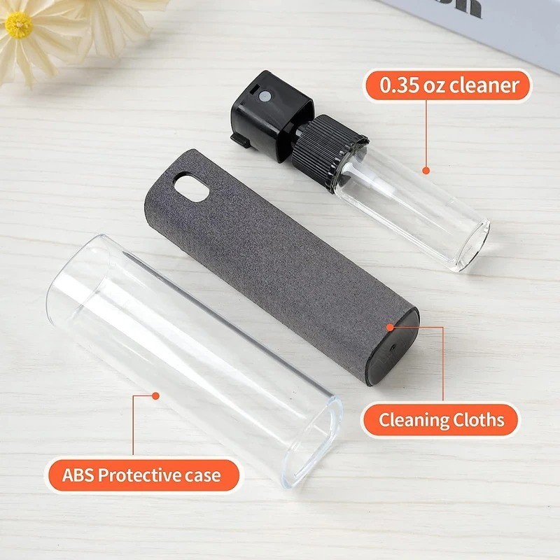 2-in-1 Screen Cleaner Spray & Microfiber Wipe – Portable for Phone/Tablet/PC