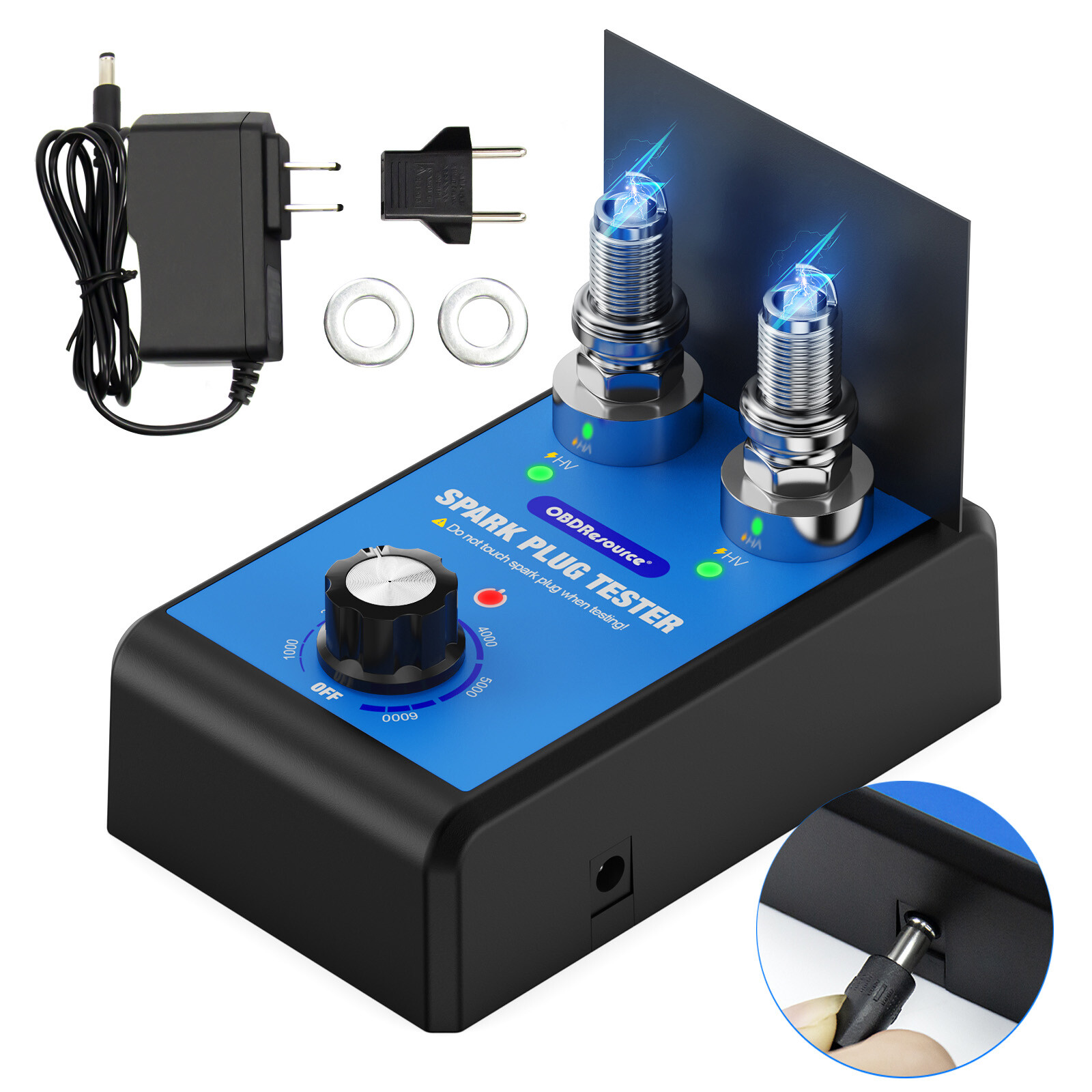 ST100 Car Spark Plug Tester Adjustable Double Hole Detector Ignition Analyzer US