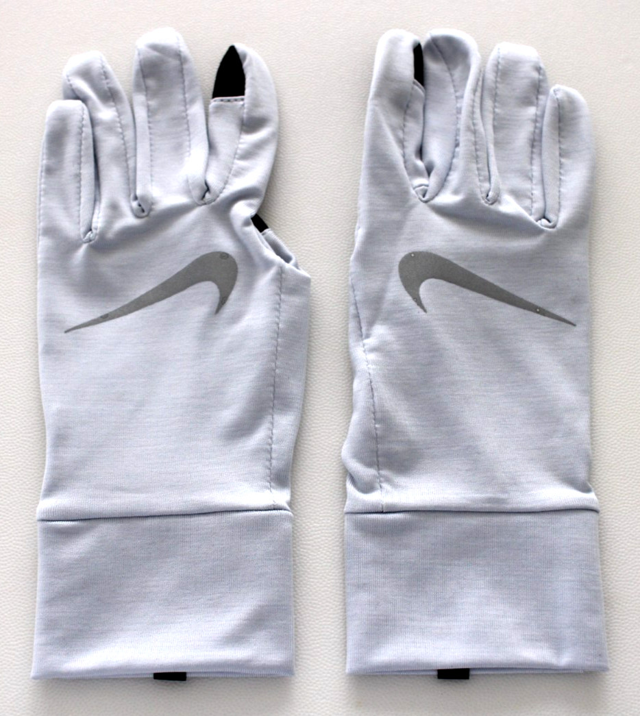 Nike Fleece Running Gloves Women's M/L Dri-Fit Touch Screen Football Grey/Silver
