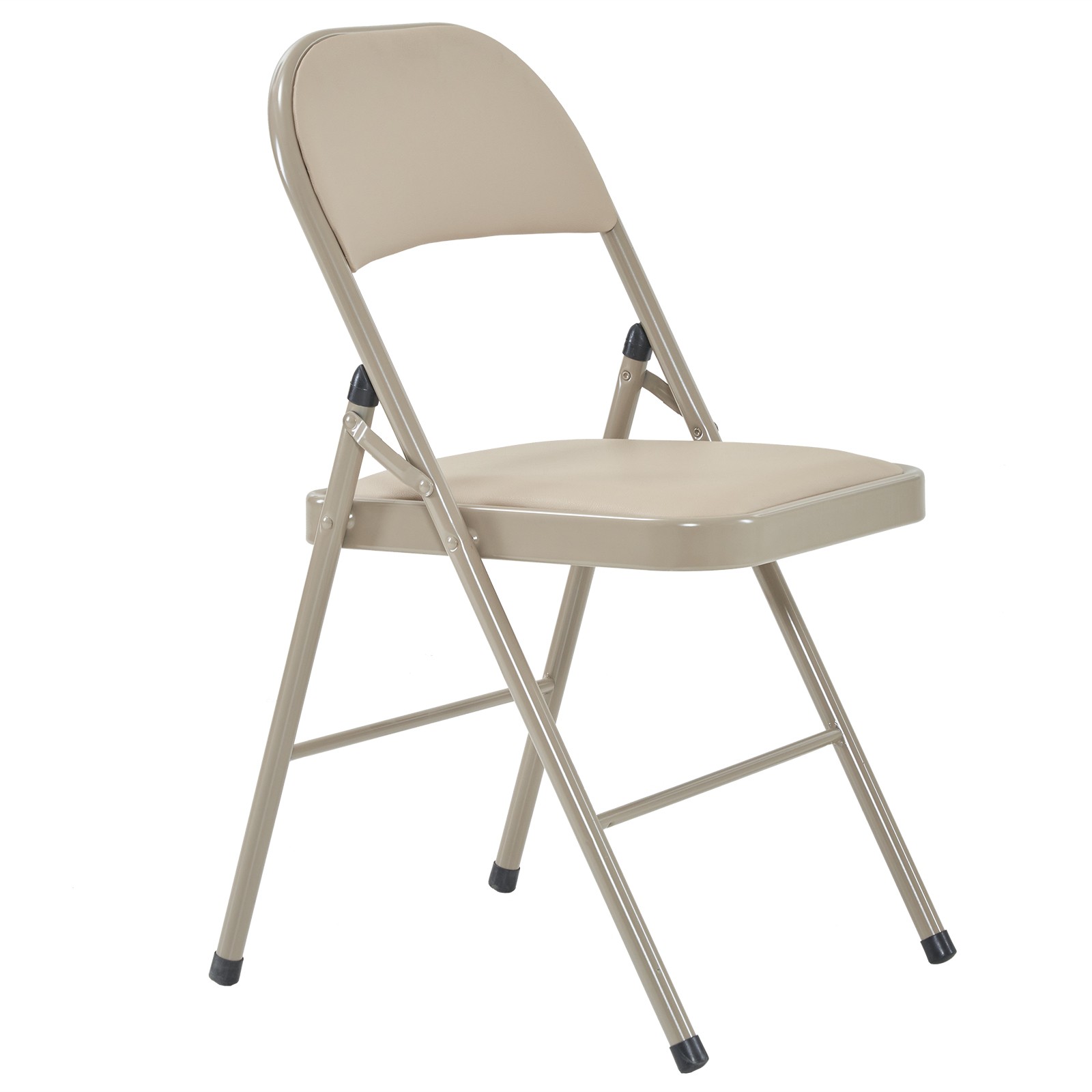 6pcs Elegant Foldable Iron & PVC Chairs for Convention & Exhibition Light Brown