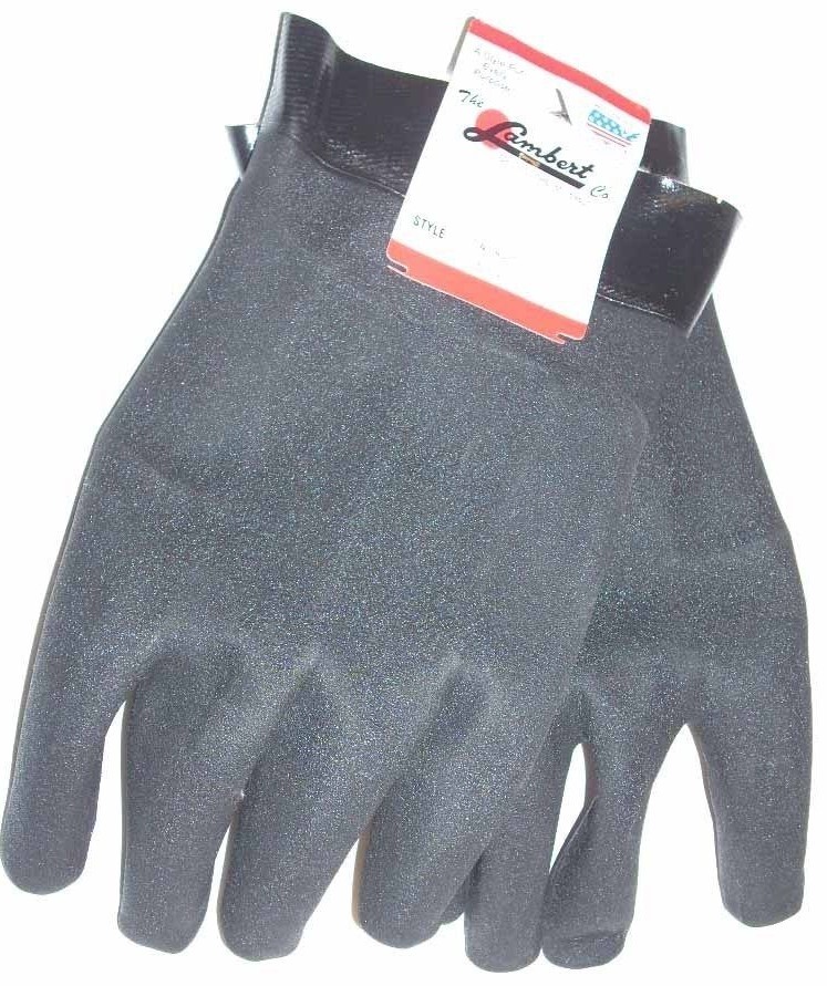 Lambert 1394 Neoprene Coated Gloves Sand Finish Large USA Made
