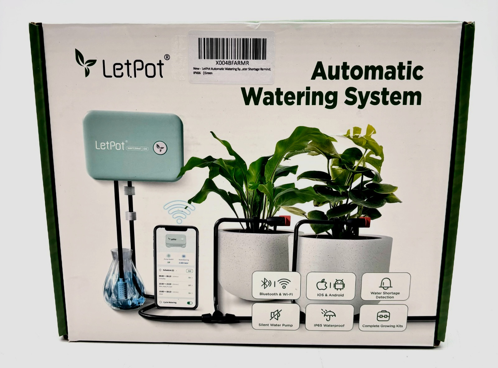 Letpot Automatic Watering System Model DI-3 - Waterpoof Green Open Box