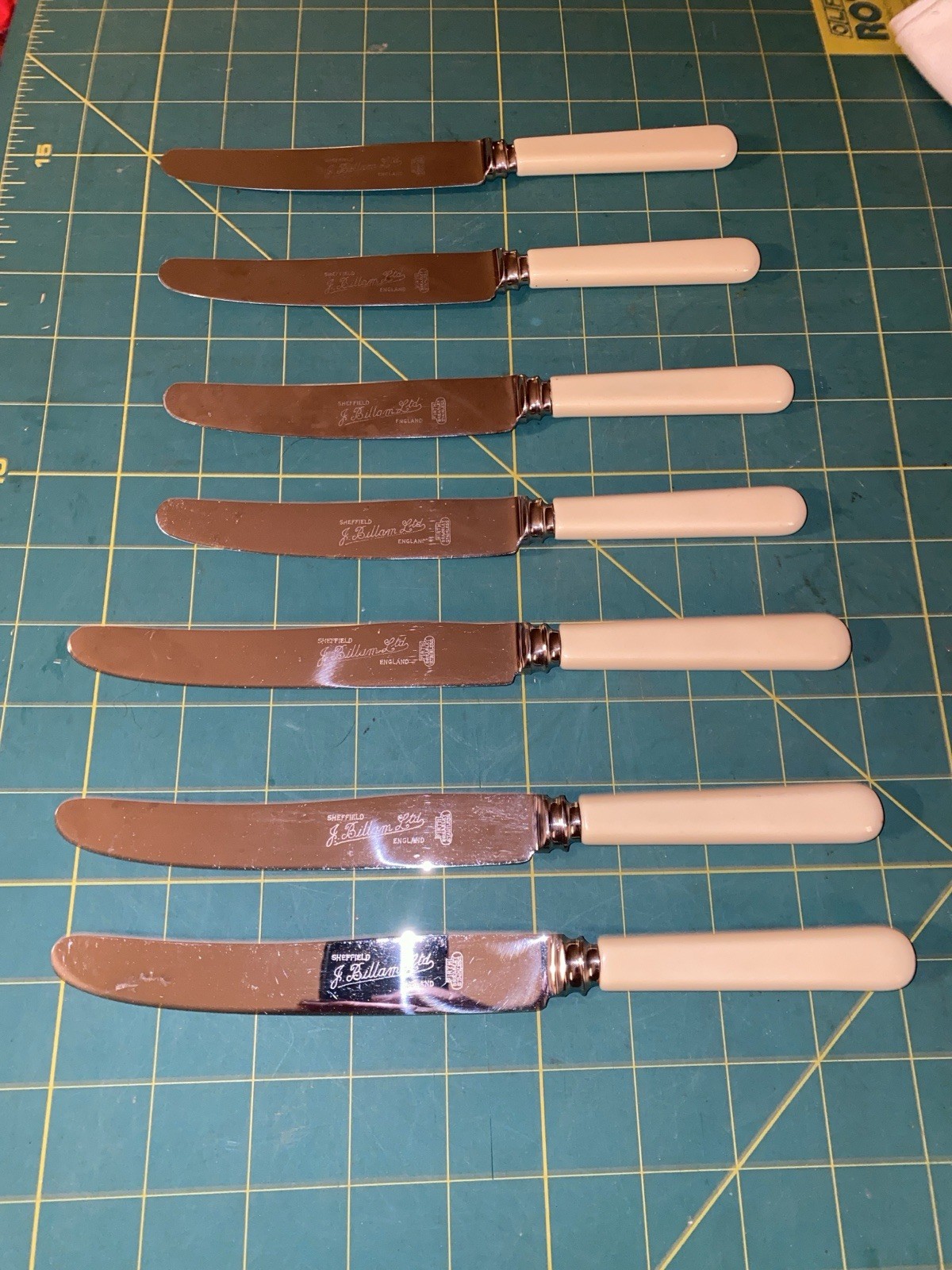 Sheffield J. Billam Stainless Dinner & Dessert Knives Set of 7 – Firth Brearley