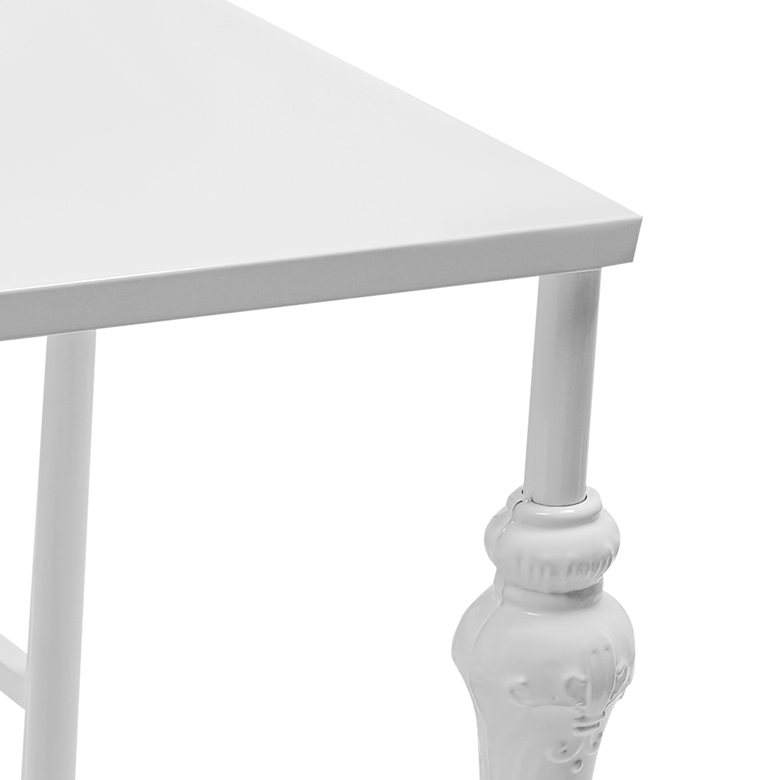 2PCS White Industrial Retail Display Tables Standing Clothing Shoes Display Rack