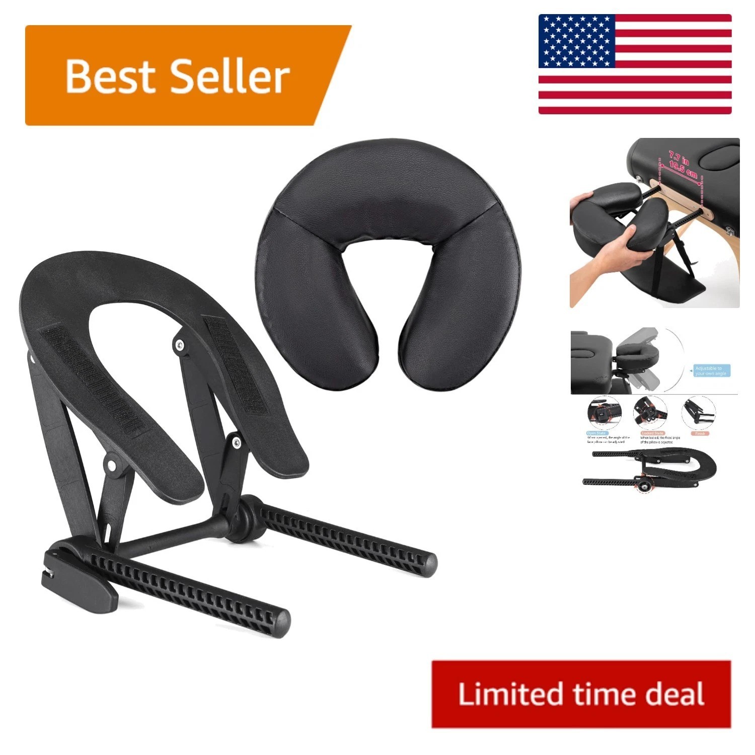 Adjustable Universal Massage Table Face Cradle & Cushion for Ultimate Comfort