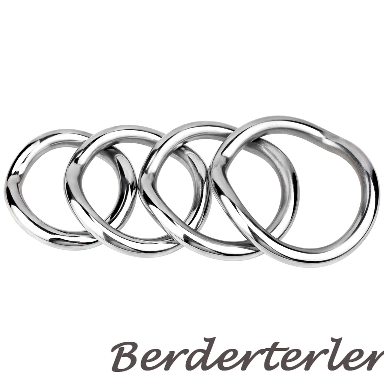 Chrome Golden Metal Rings Delay Ejaculation Curved Rings for Men Ball Stretcher