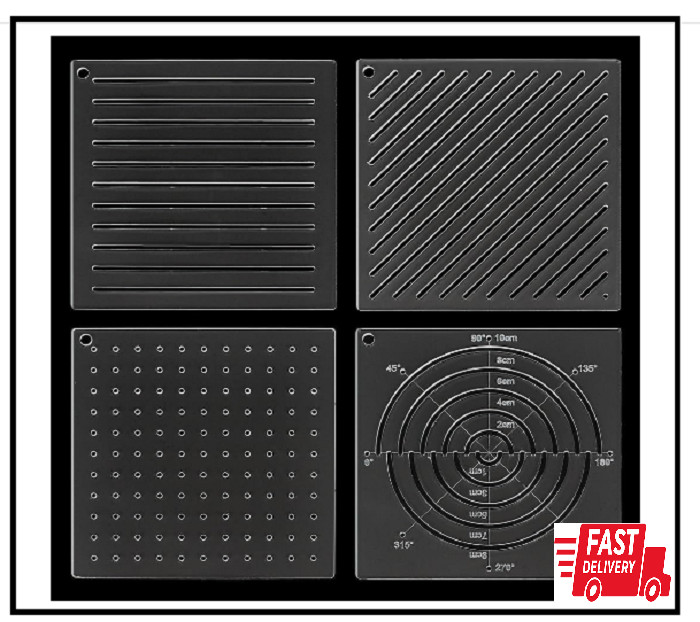 4Pcs Acrylic Sashiko Stencil, Dots, Lines, Arcs, Slashes Acrylic Embro