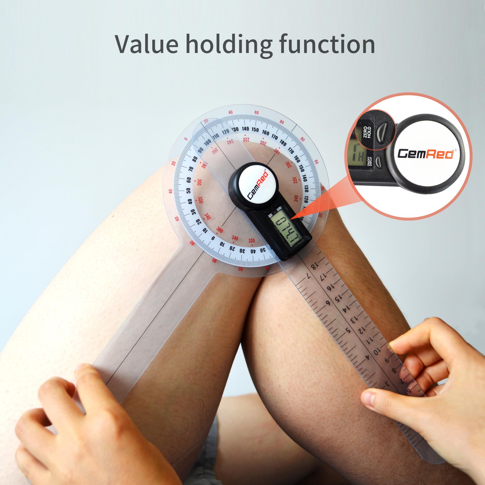 12 Inch Digital Goniometer 360 Degree Physical Therapy Plastic Protractor ROM