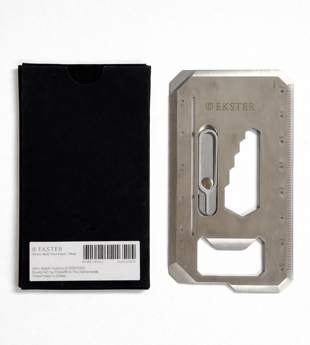 Ekster 8-in-1 Stainless Steel Tool Card – Silver
