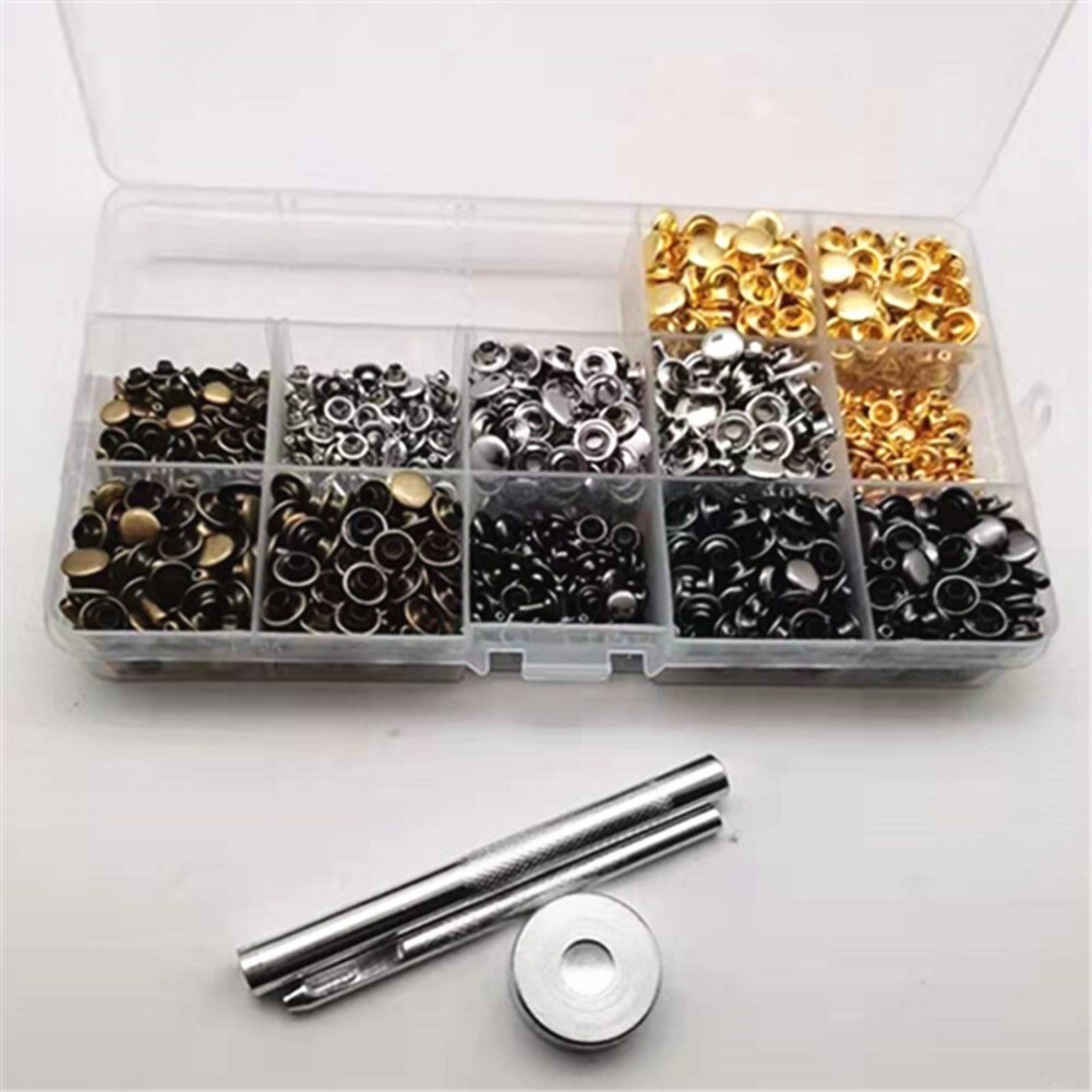 480 Sets Leather Cap Rivet with Installation Tools for Crafting and Repairs