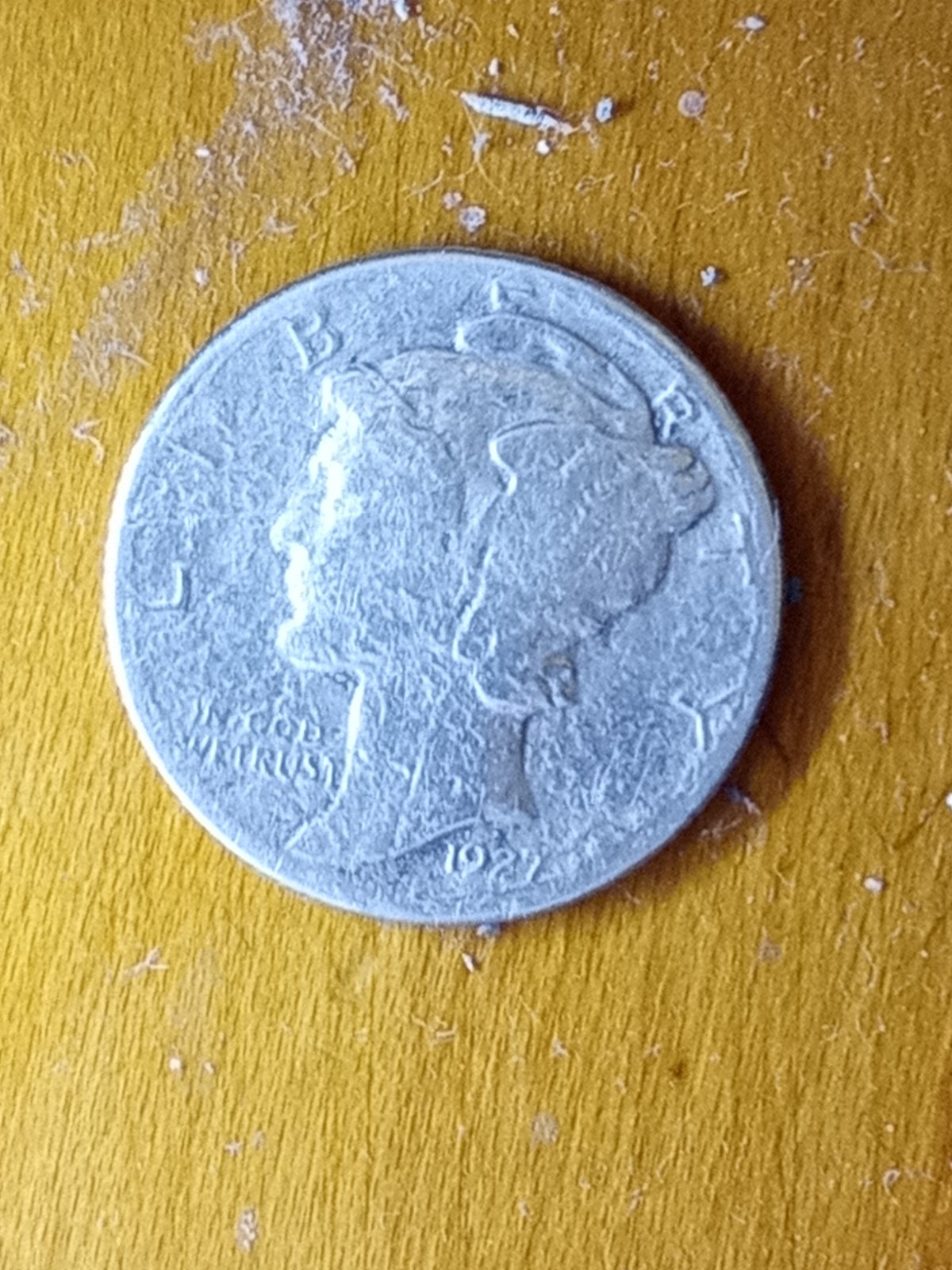 1927 P Mercury dime, #1, moderate wear, great luster.