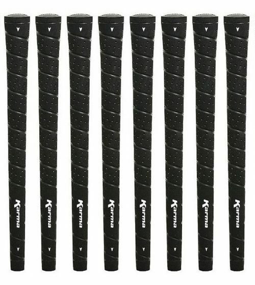 Karma Buffed Tour Wrap Standard Black 8 Piece Golf Grip Bundle - New!