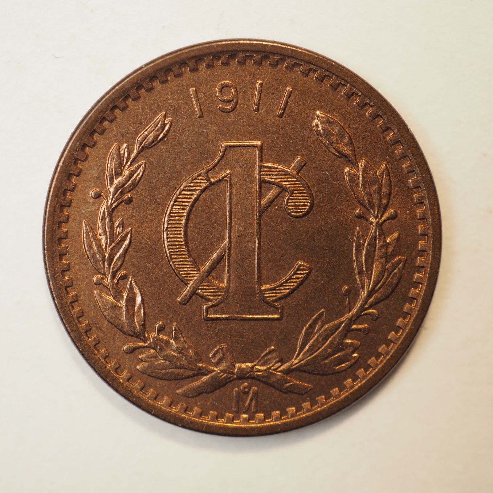 1911   MEXICO  1 CENTAVO  **NICE COIN** FREE SHIPPING M9778