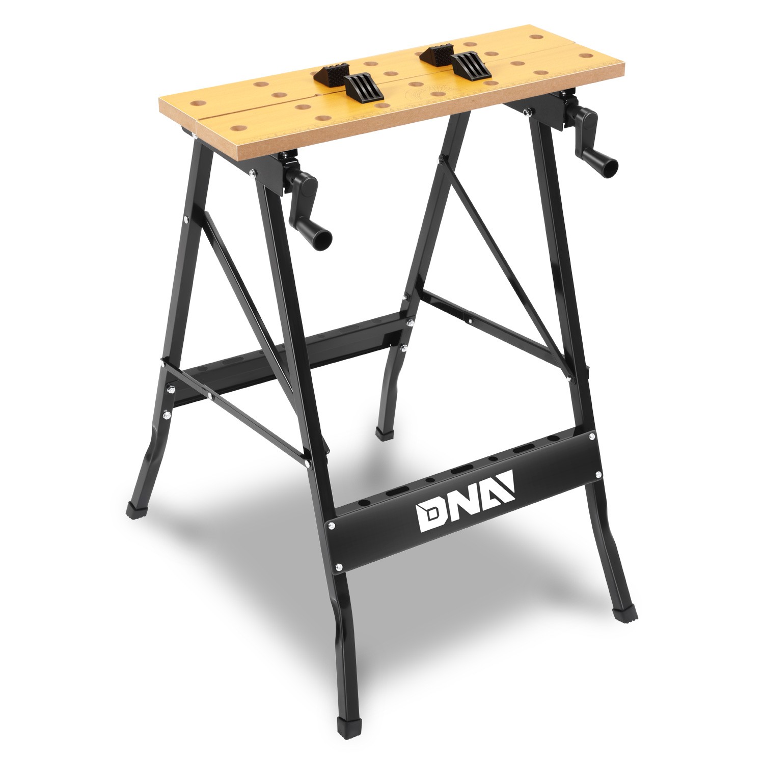 Yellow/Black 100 KG Portable Light Weight Foldable Adjustable Workbench Wood Top
