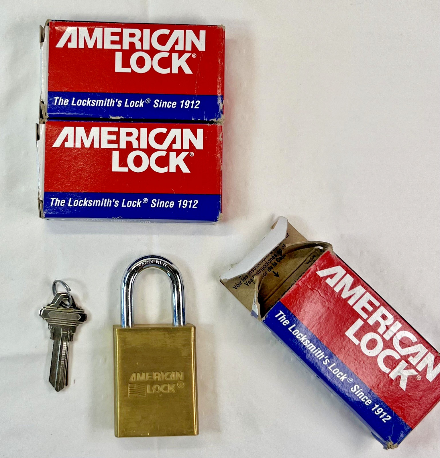 AMERICAN LOCK A3600S *LOT OF 3* Brass Padlock Sch C-Kwy 0-bit- Similar to A3650