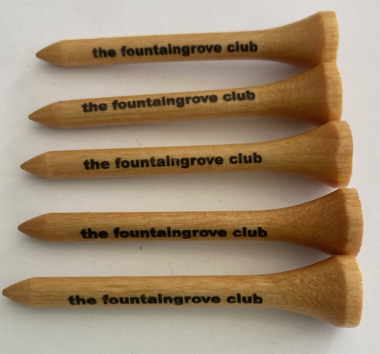 The Fountaingrove Club Wooden Golf Tees (5) Unused Perfect