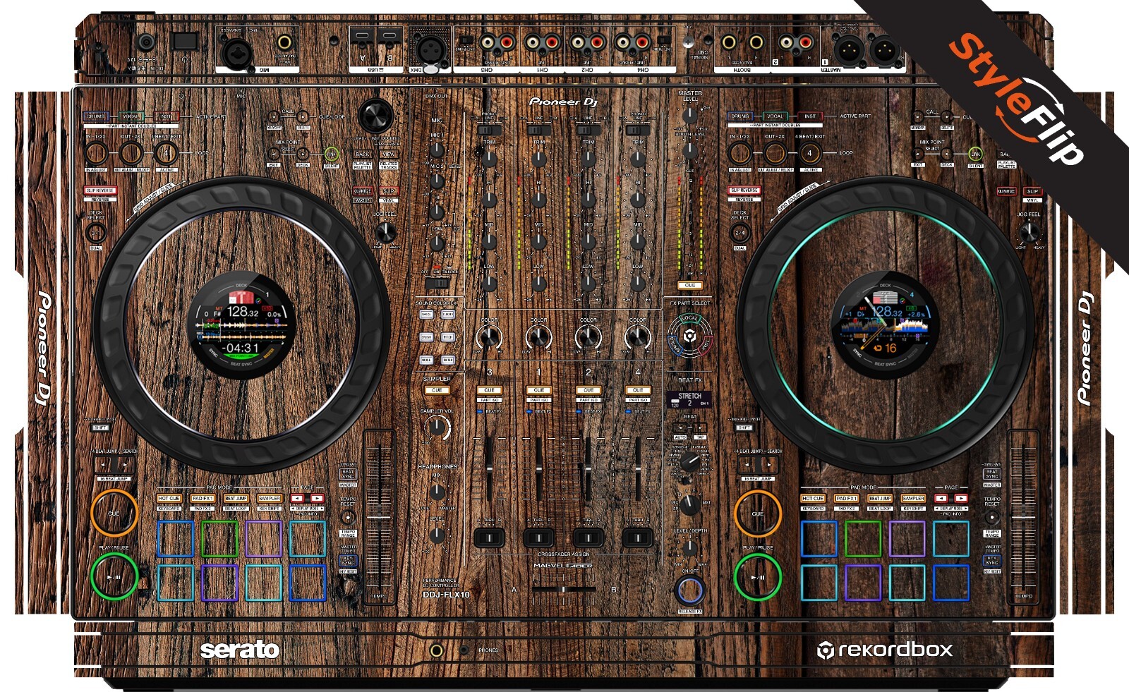 Pioneer DDJ-FLX10 Skin | Wood 3 | Protective Decal | StyleFlip Skins
