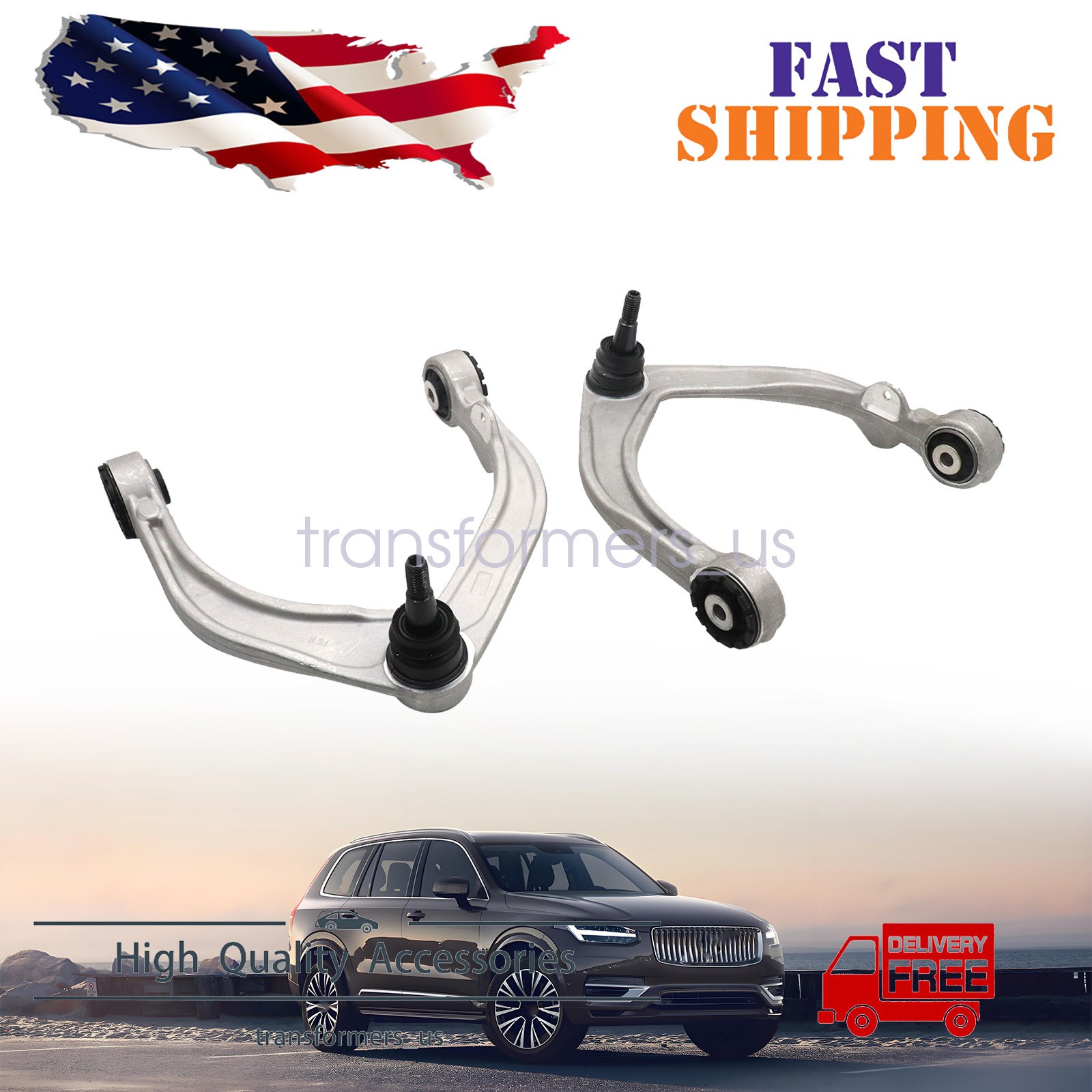 Front Upper Left & Right Control Arms For Volvo XC90 XC60 T5 T6 T8 2.0L 2016-23