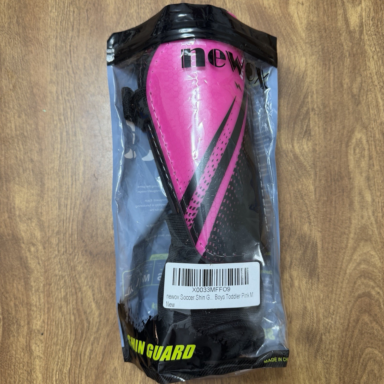 New Newox Pink/Black Soccer Shin Guards - Toddler Medium