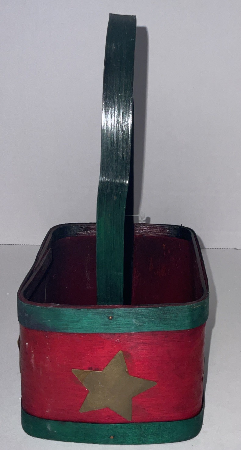 Small Christmas Basket 4.5” X 5”, Red & Green, NWT
