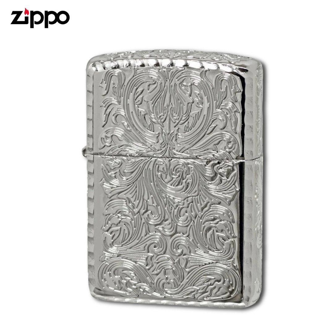 ZIPPO Armor King II PT Platinum Lighter – Five-Sided Arabesque Engraved Armor