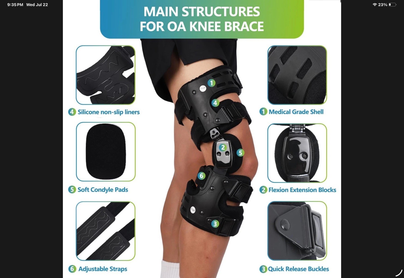 OA Unloader Knee Brace, Left Knee