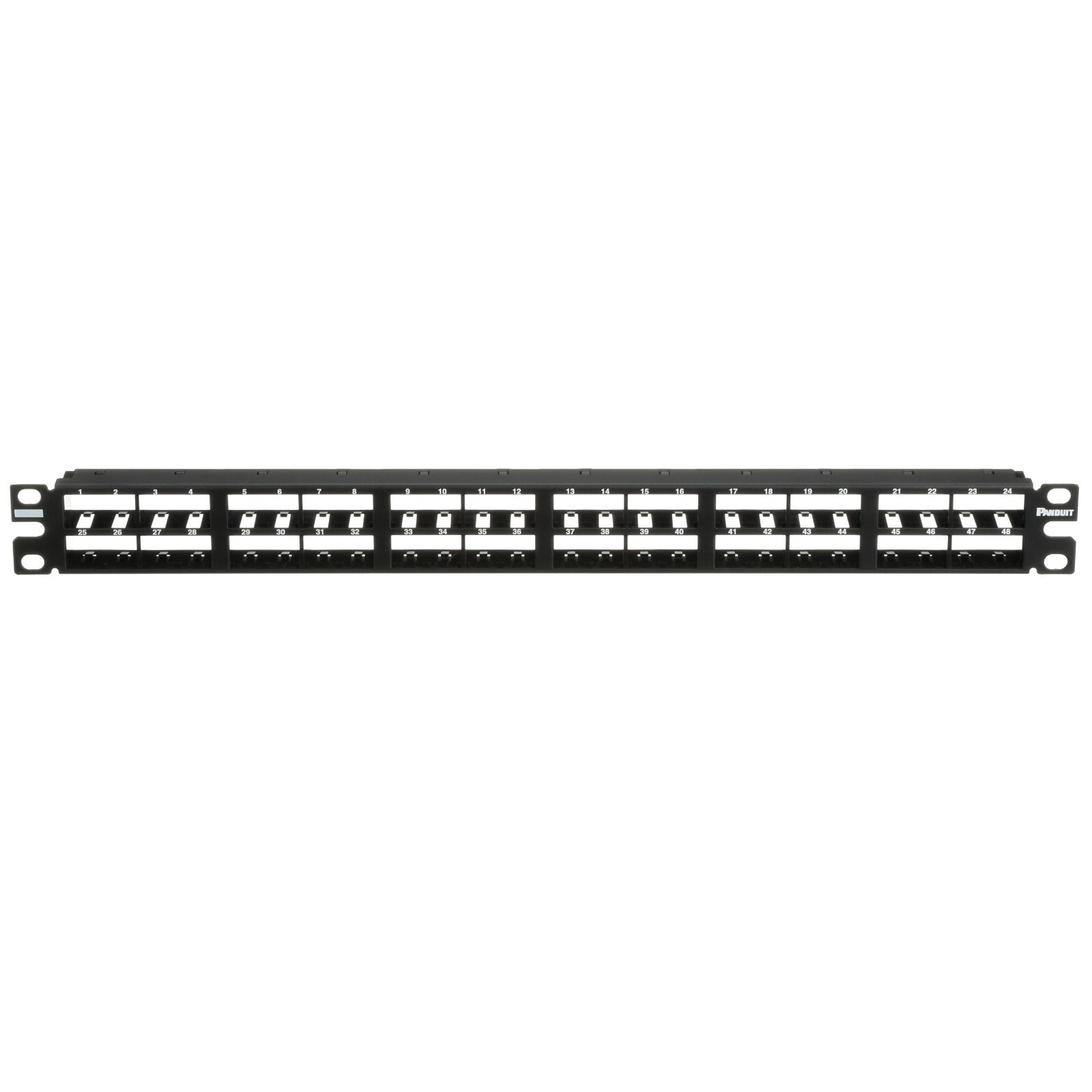 Panduit CPP48HDWBLY Mini-Com 48-Port Patch Panel 1 RU Rack Black