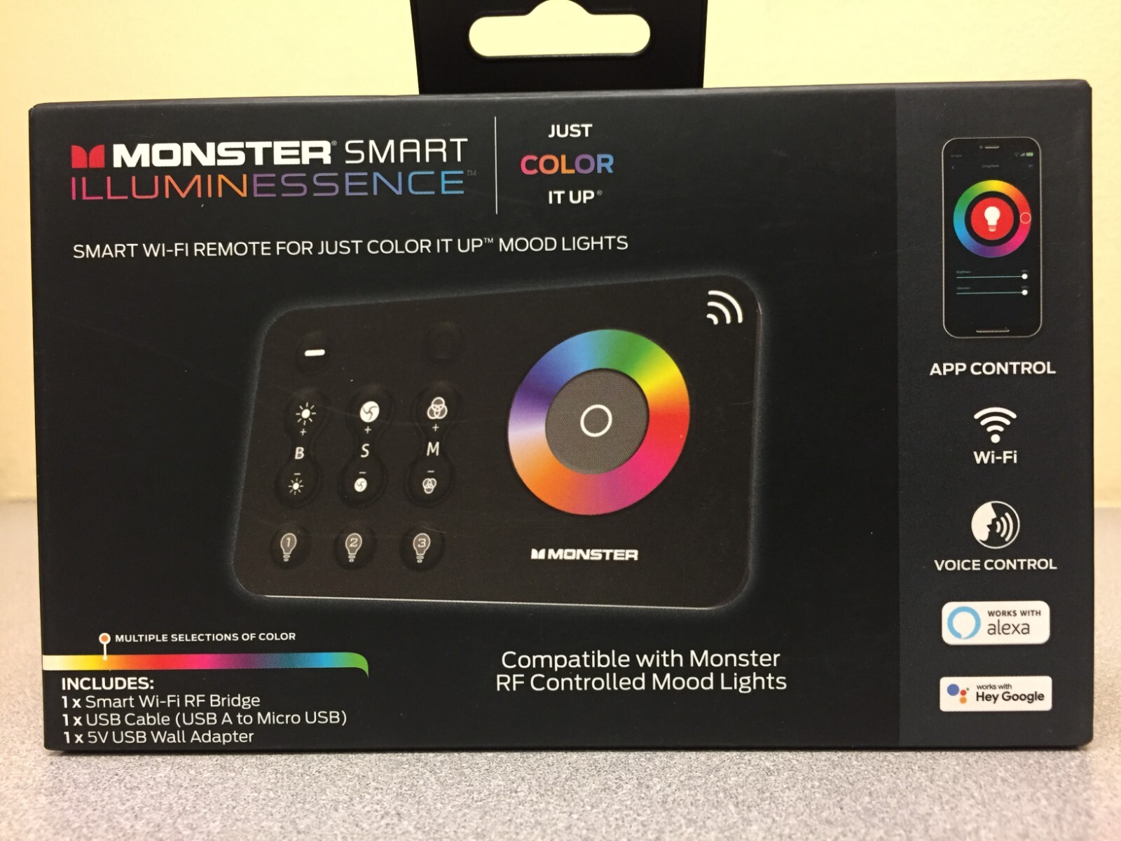 Monster MML-WFB Just Color It Up Wireless Mood Light WiFi Bridge Black