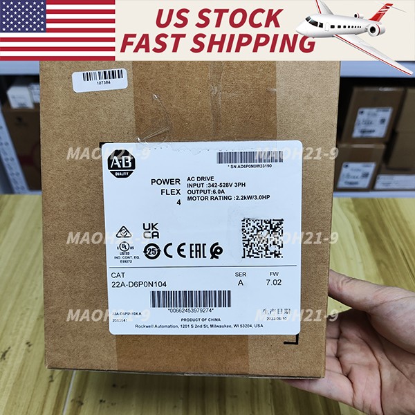 AllenBradley 22A-D6P0N104 PowerFlex 4 2.2 kW 3 Hp AC Drive New  Free Shipping
