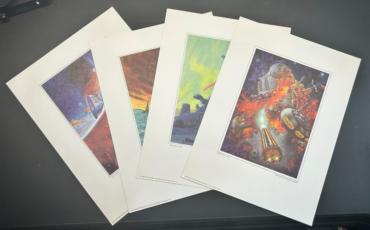 Set of 4 Conde Nast Science Fiction Art Prints by various Artists, 1975 & 76