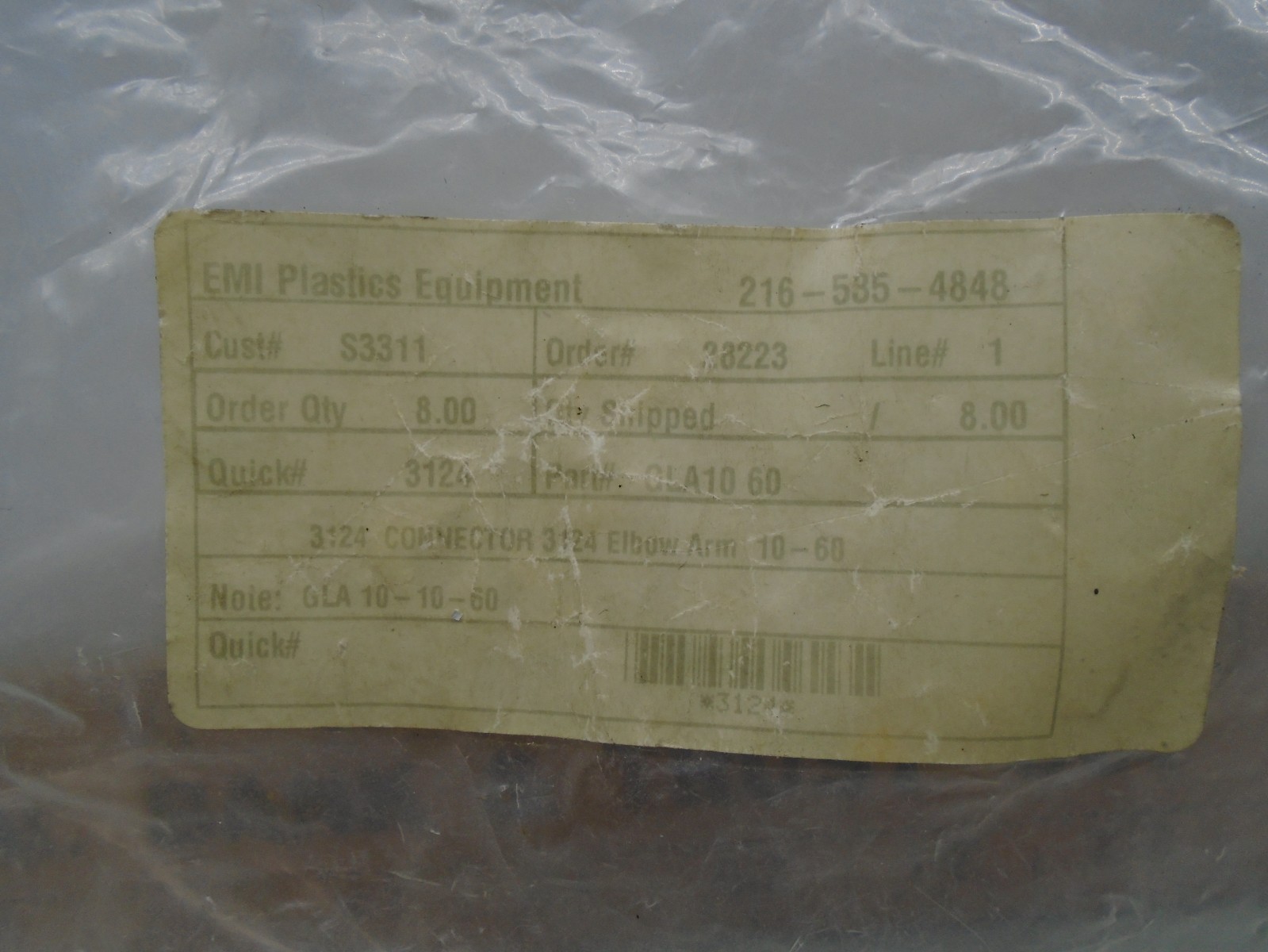 New old Stock Qty 7 EMI Plastics Equipment CLA10 60 & Qty 1 GLA 10-10-60 N304