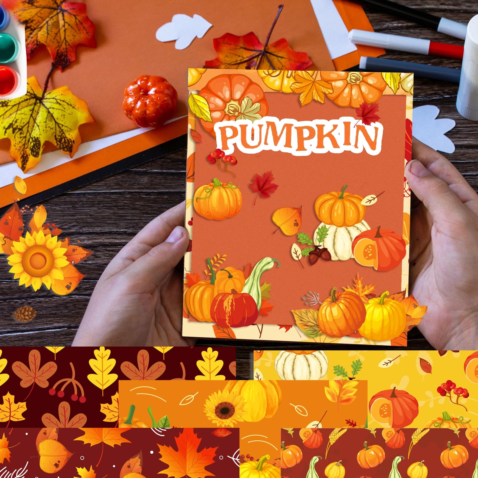 24 Sheet 12x12 Thanksgiving Theme Double-Sided Scrapbook Paper Pad Fall