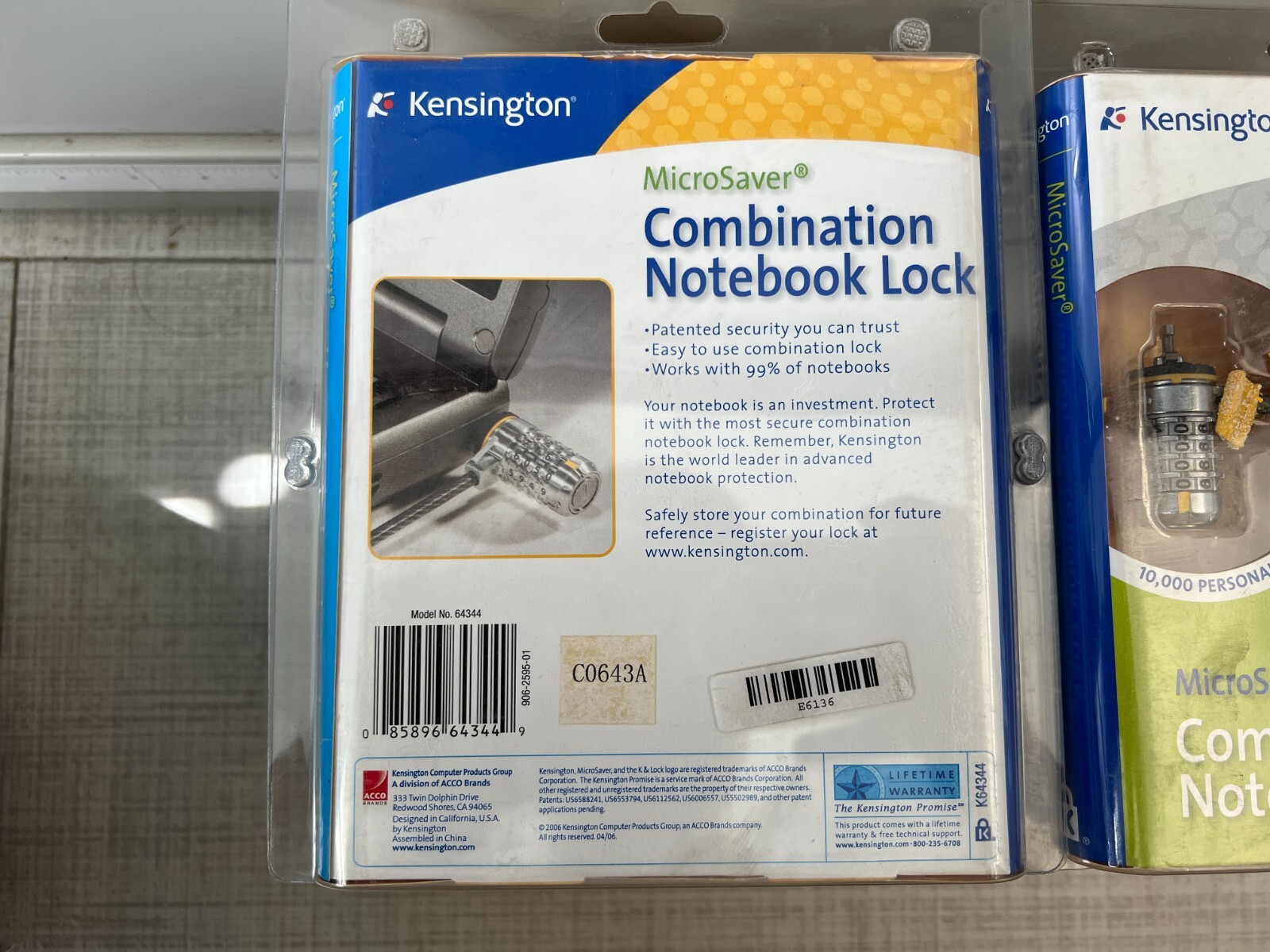 10x Kensington MicroSaver Combination Cable Lock Notebook