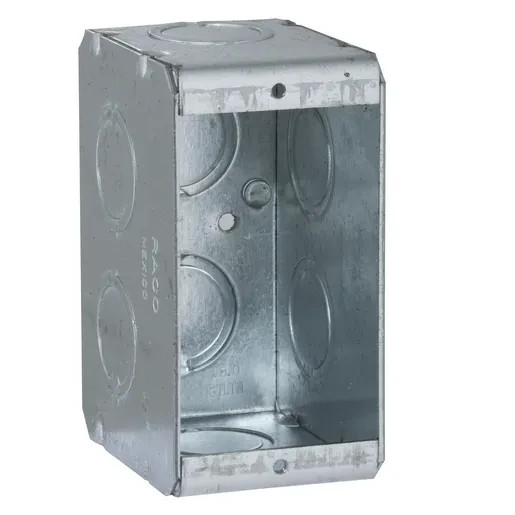 Lot of 5 pcs - RACO #690 Single Gang Masonry Box 2.5 Inch Deep Metal Nongangable