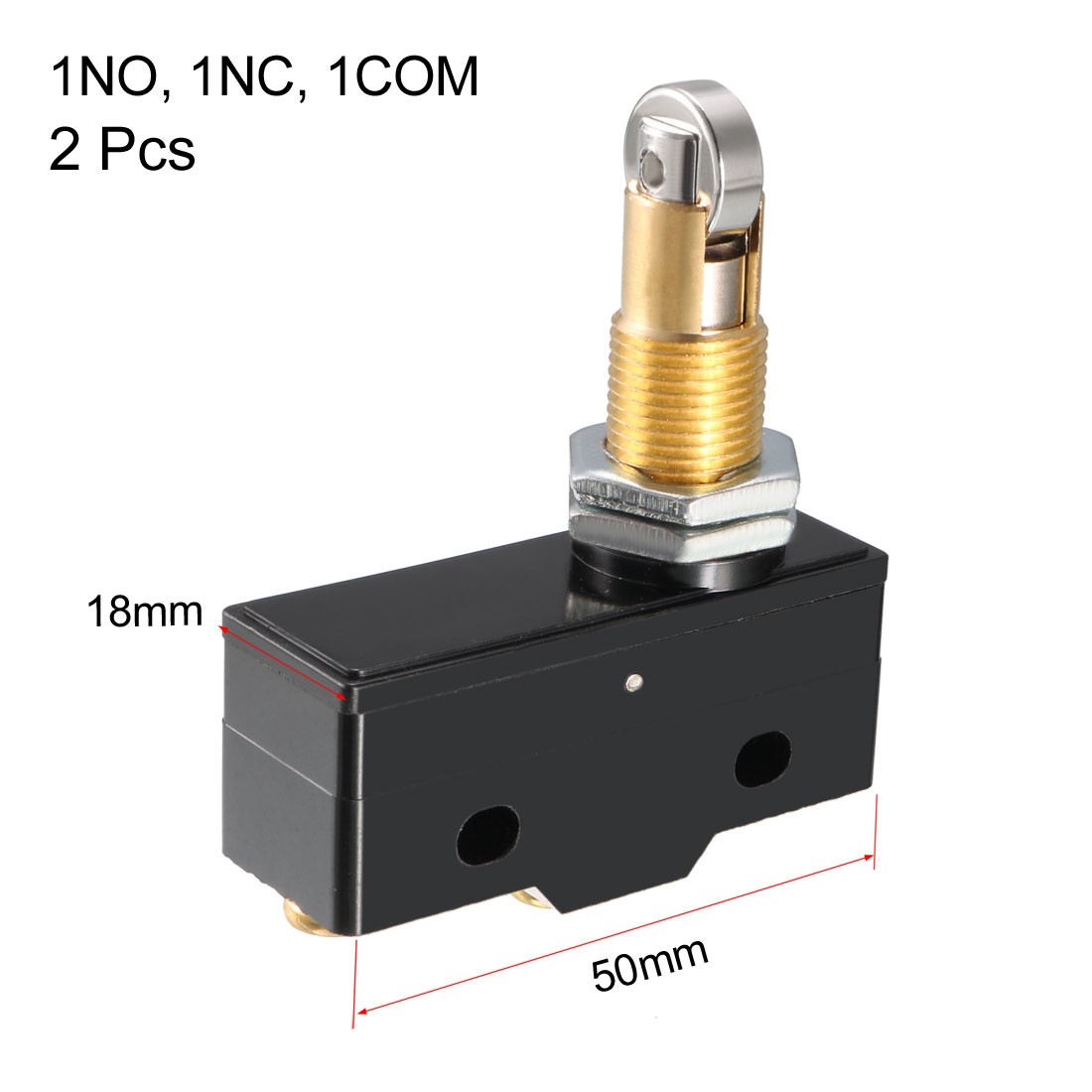 2pcs Z-15GQ21-B 1NO + 1NC Panel Mount Roller Plunger Micro Limit Switch