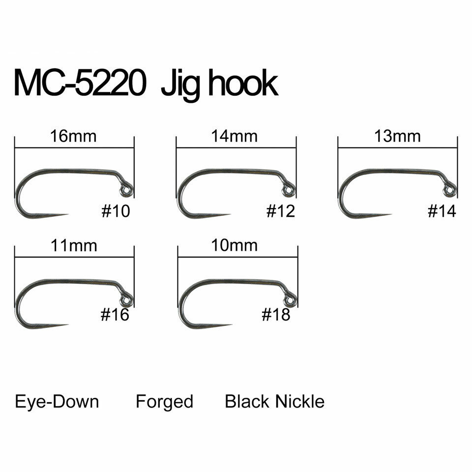 Maxcatch 100pcs 10# - 18# Fish-Friendly Barbless Fly Tying Hooks Dry&Wet&Nymph