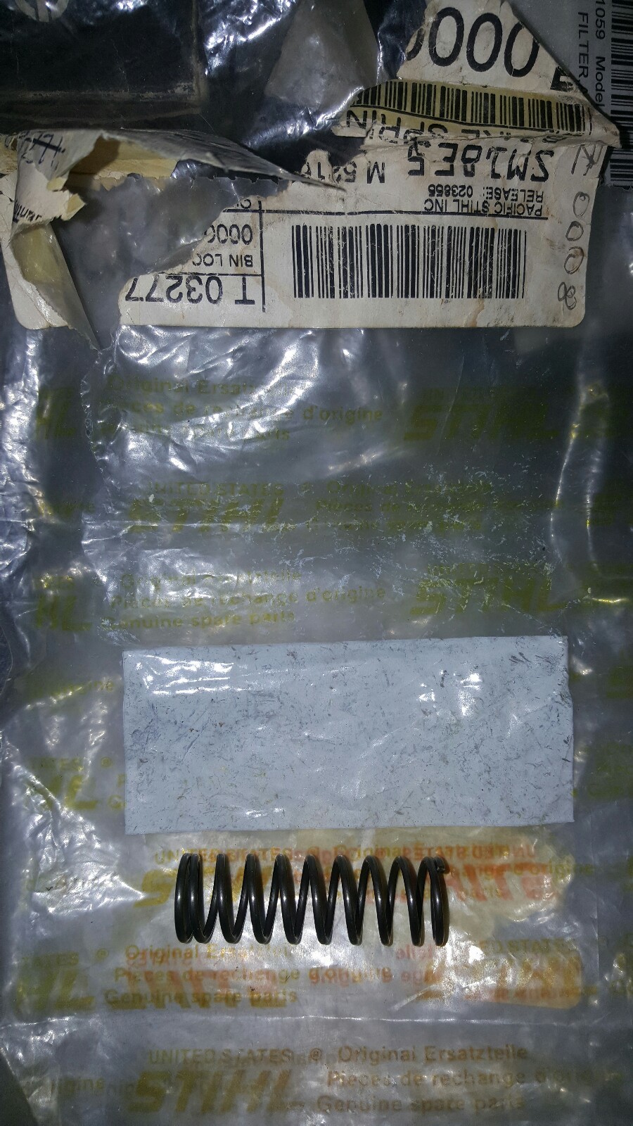 STIHL GENUINE PARTS HELICAL SPRING PART # 0000 997 1600