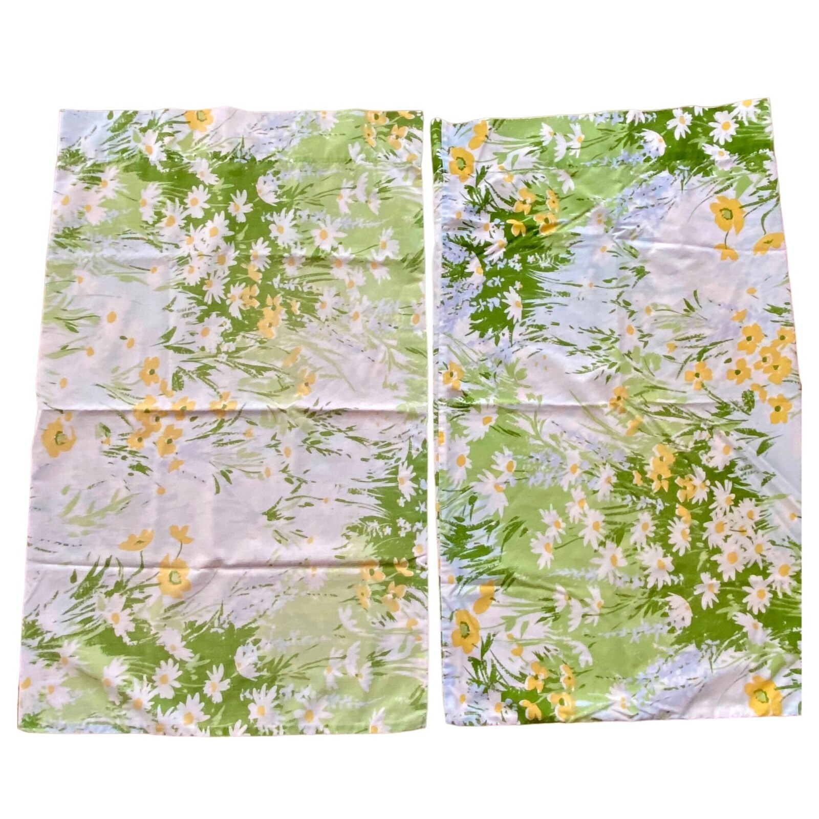 Daisy Pattern Bed Bedroom Spread & 2 Pillow Case Set Flower Handmade READ