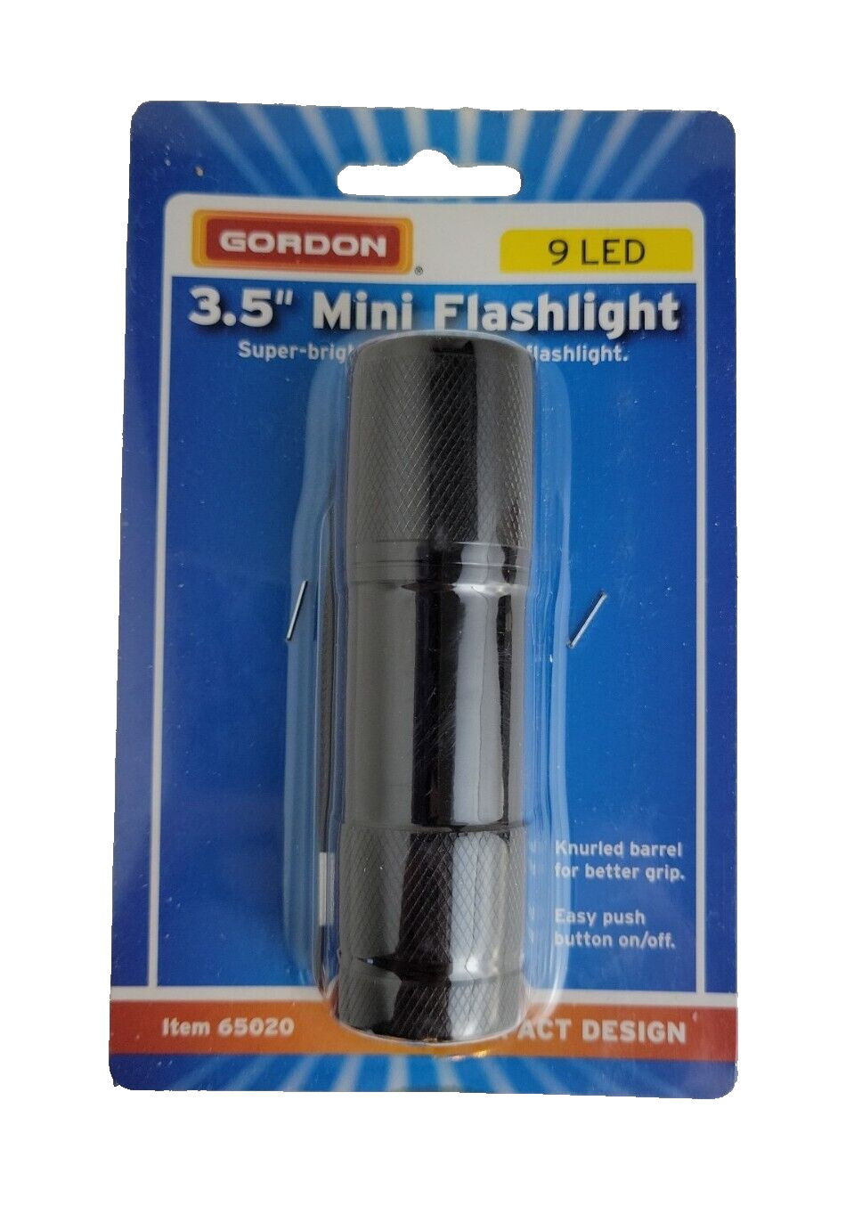 Gordon® 3½" Mini Super-Bright LED Black Flashlight by Harbor Freight Tools - NEW
