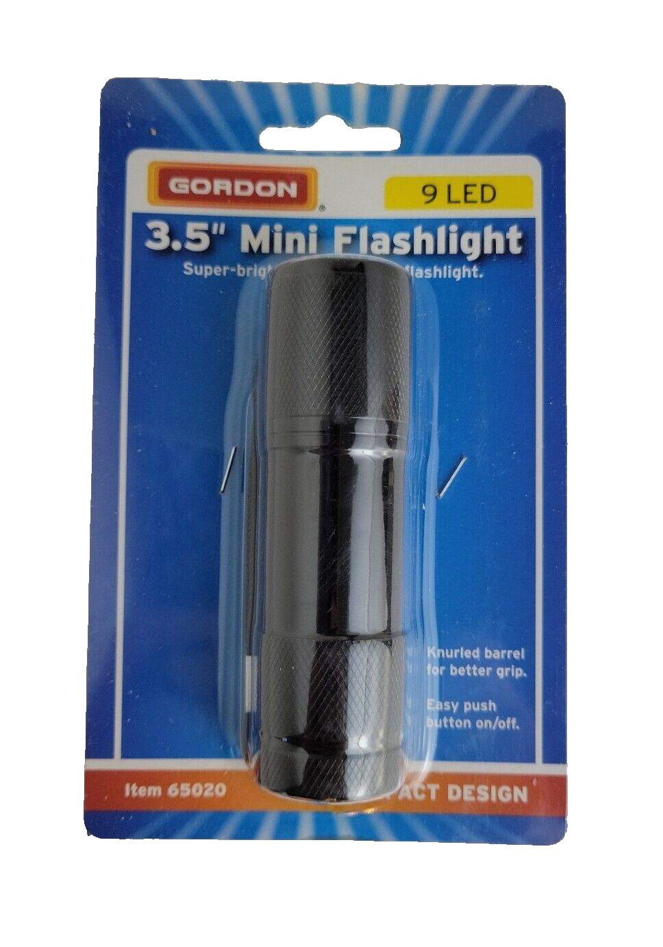 Gordon® 3½" Mini Super-Bright LED Black Flashlight by Harbor Freight Tools - NEW