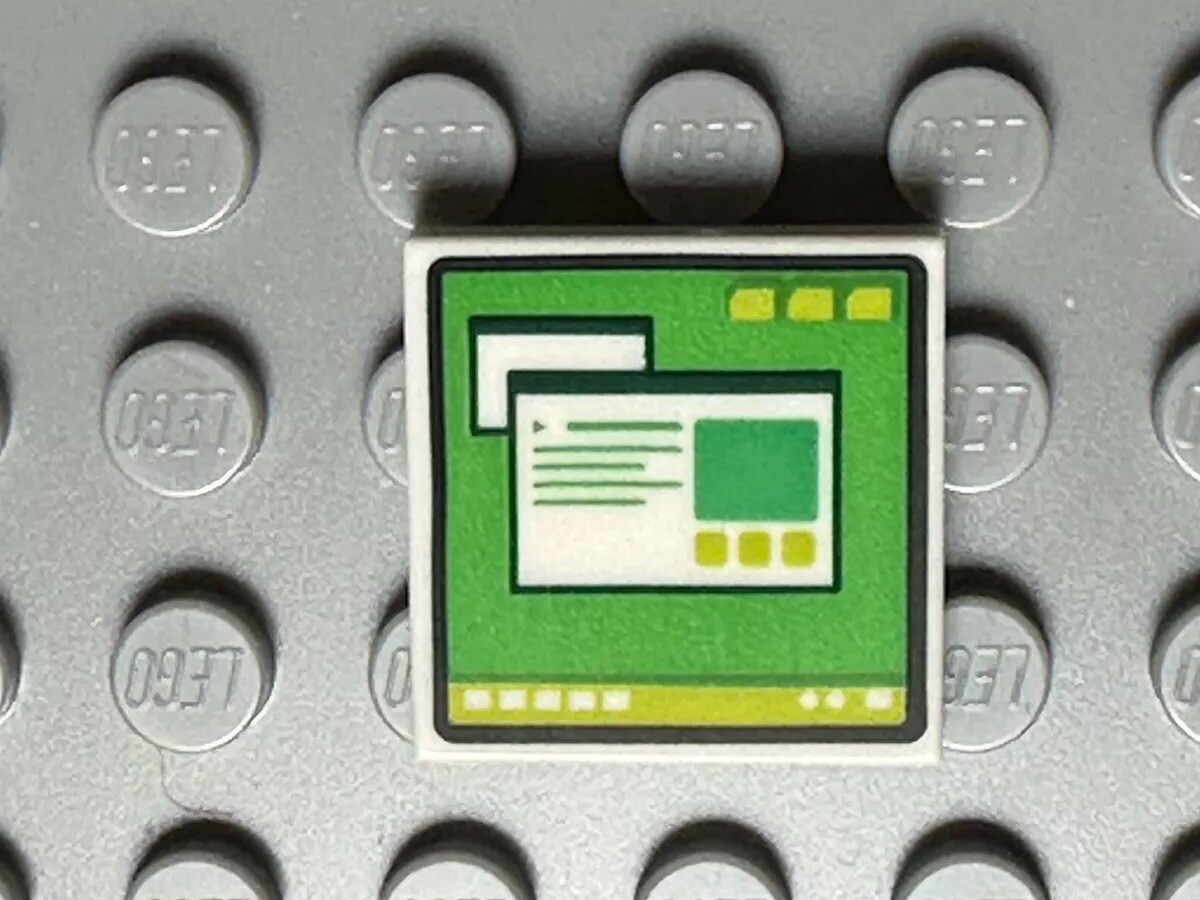 Lego Decorated Tile 2x2 With Computer Monitor Pattern