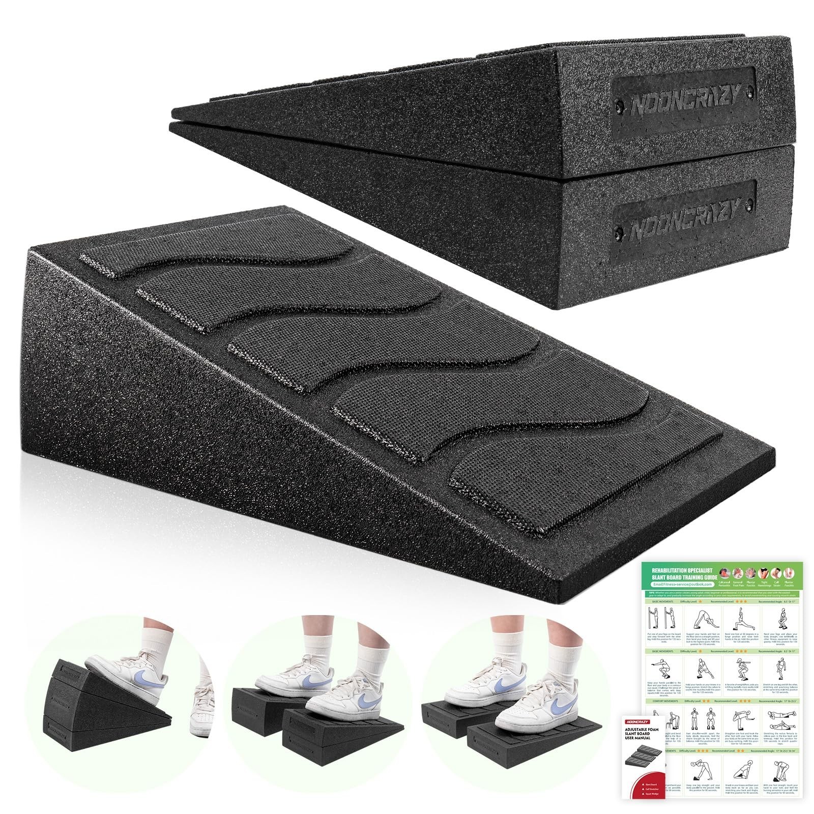 Slant Board for Calf Stretching, 5 Adjustable Angles Incline Board for Squat ...