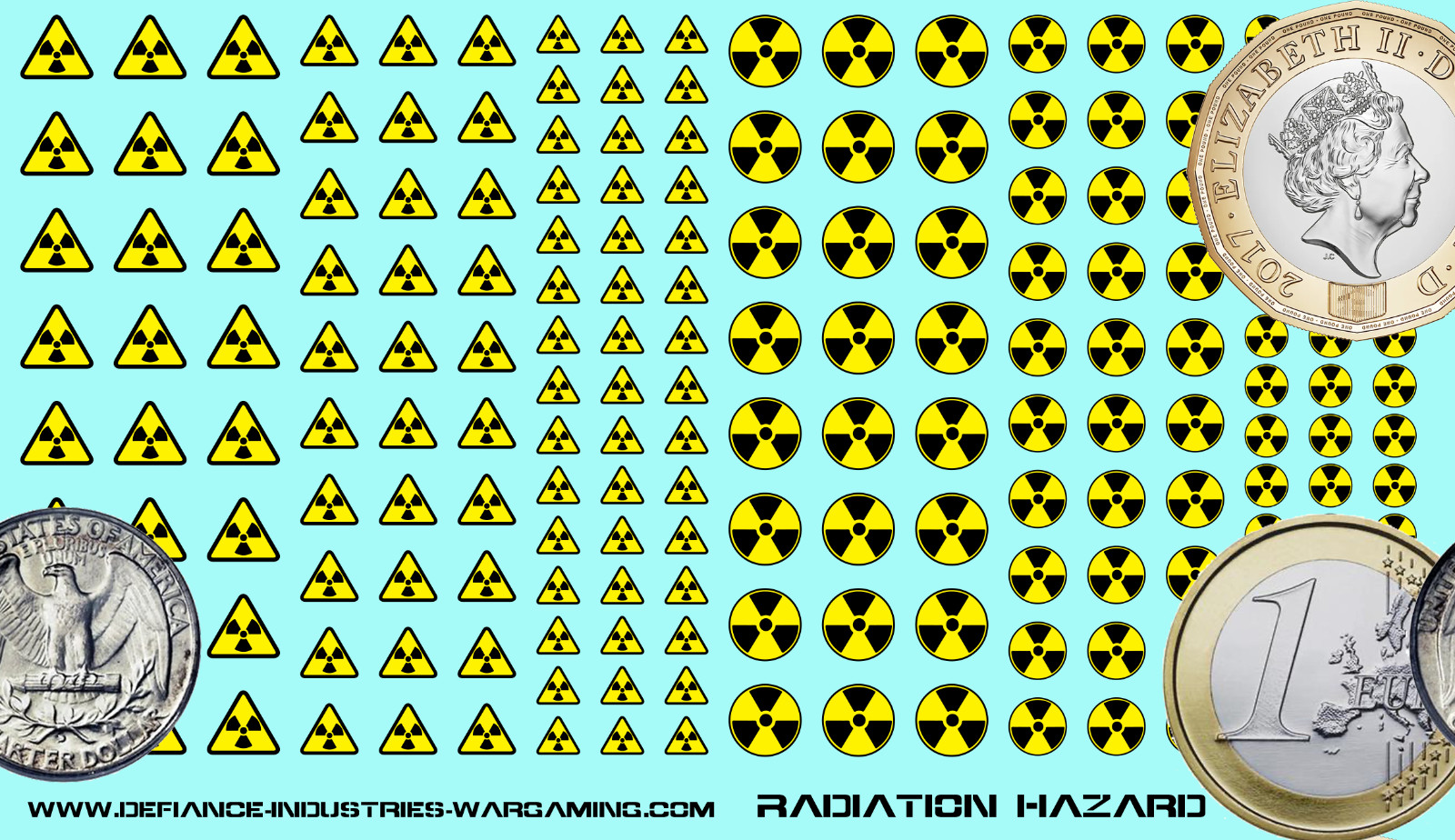 Markers - Signage - Radiation Hazard - Waterslide Decals for Battletech