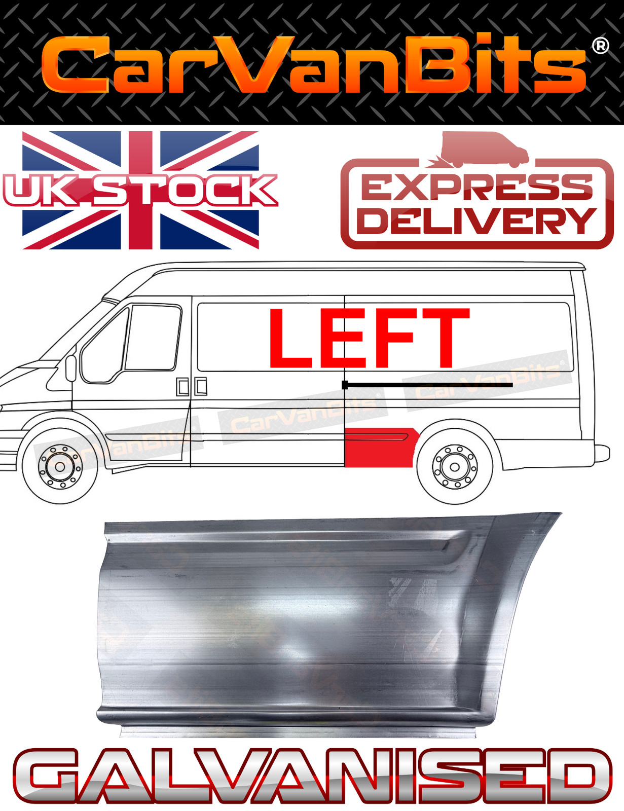 FOR FORD TRANSIT MK6 MK7 00-14 REAR WHEEL ARCH SIDE BODY REPAIR PANEL SILL LEFT