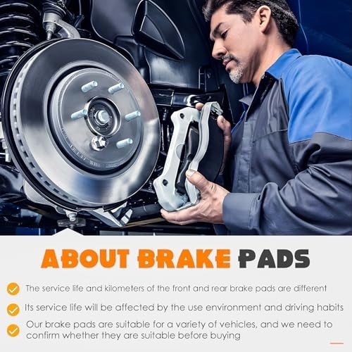 Front Rear Brake Pads 8-Pc Semi-Metal Fits Buick Enclave Chevy Trailblazer GMC