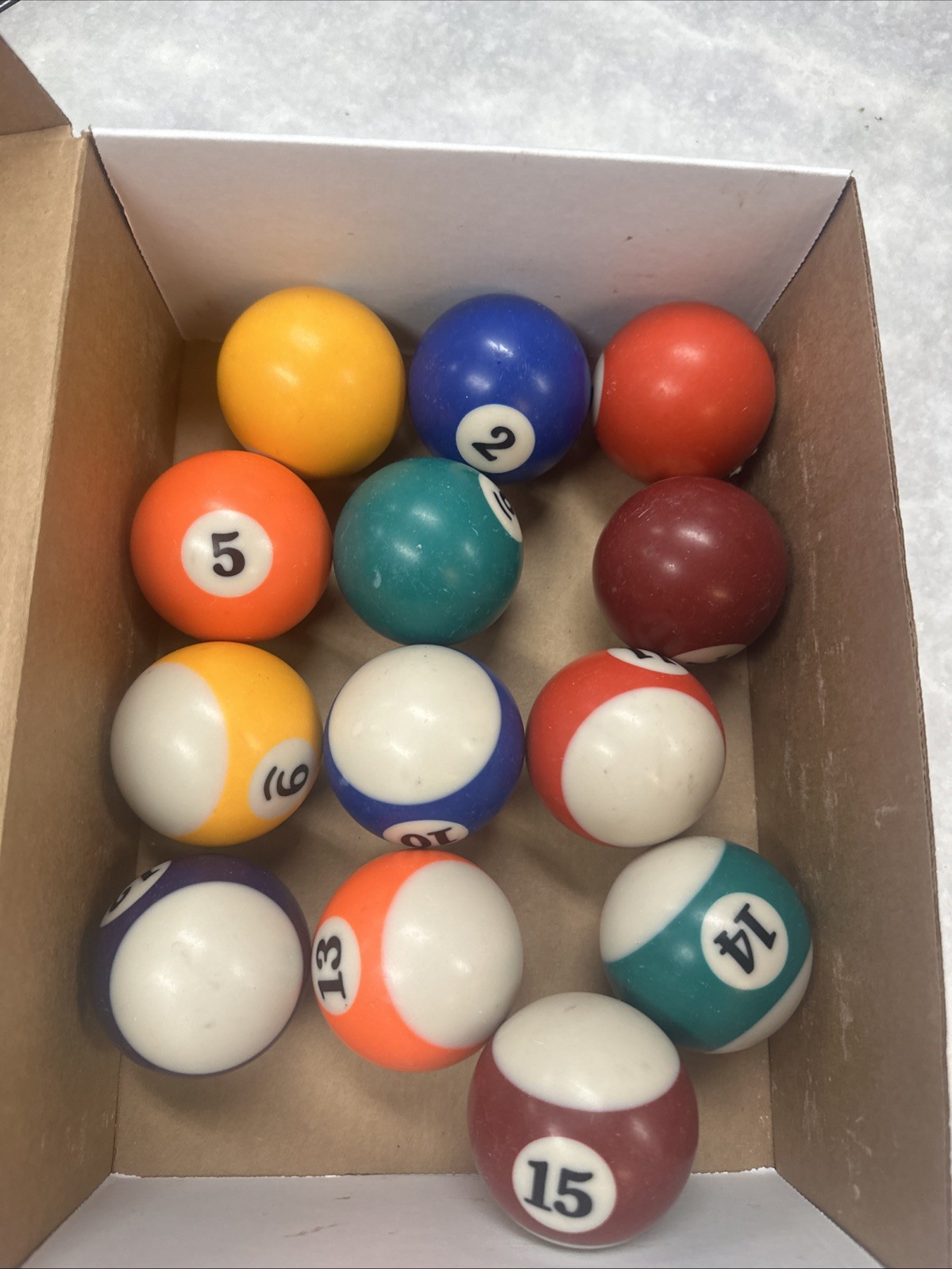 Vintage Billiards Balls Pool Hall 13 Balls Solids And Stripes Official Size