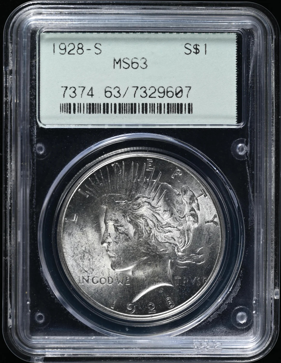 1928 S Peace Silver Dollar PCGS MS-63